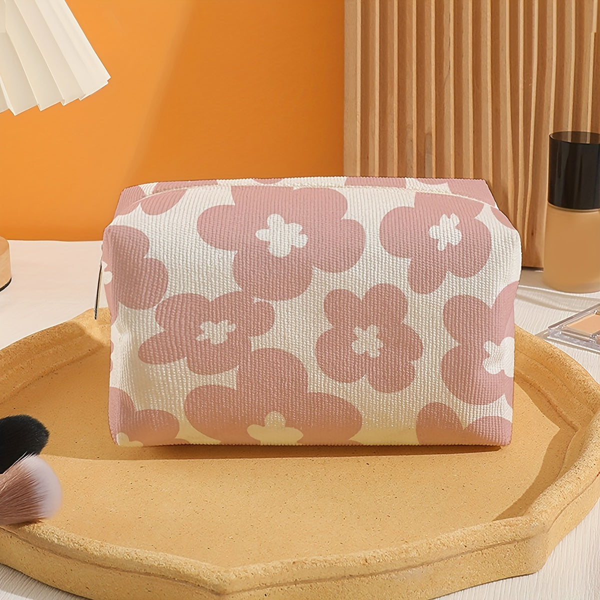 Makeup bags & Storage
Chic Floral & Butterfly Pattern Women'S Makeup Bag - Waterproof Polyester, Odorless Cosmetic Organizer