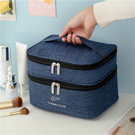 Makeup bags & Storage
1pc Double Layer Makeup Bag Large Capacity Portable Wash Bag Toiletries Organizer Thickened Waterproof Travel Storage Bag For Men Women