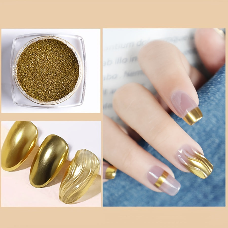 Nails
Magic Mirror Chrome Nail Powder Holographic Laser Silvery Golden Nail Powder Pigment, Shinny Glitter Nail Art Dust Nail Powder For Manicure Decorations