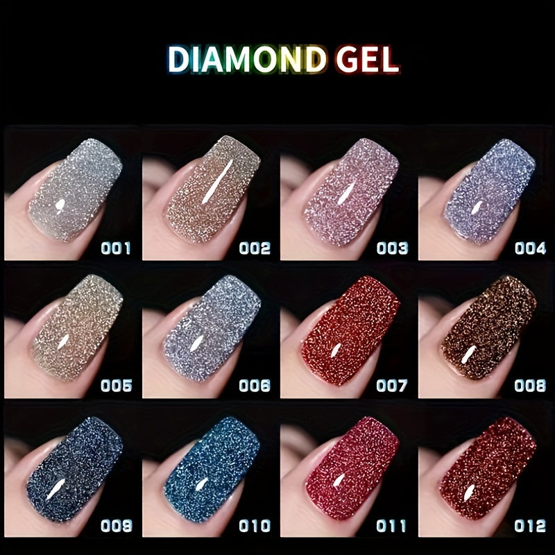 Nails
12 Colors 7ml Reflective Glitter Gel Nail Polish, Disco Broken Diamond Gel, Sparkling Gel Polish, For Manicure Home Salon DIY