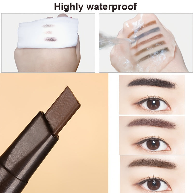 Makeup Waterproof 5 Colors Natural Makeup Double Heads Automatic Eyebrow Pencil Waterproof Long-lasting Easy Ware Eyebrow Pen With Eyebrow Brush