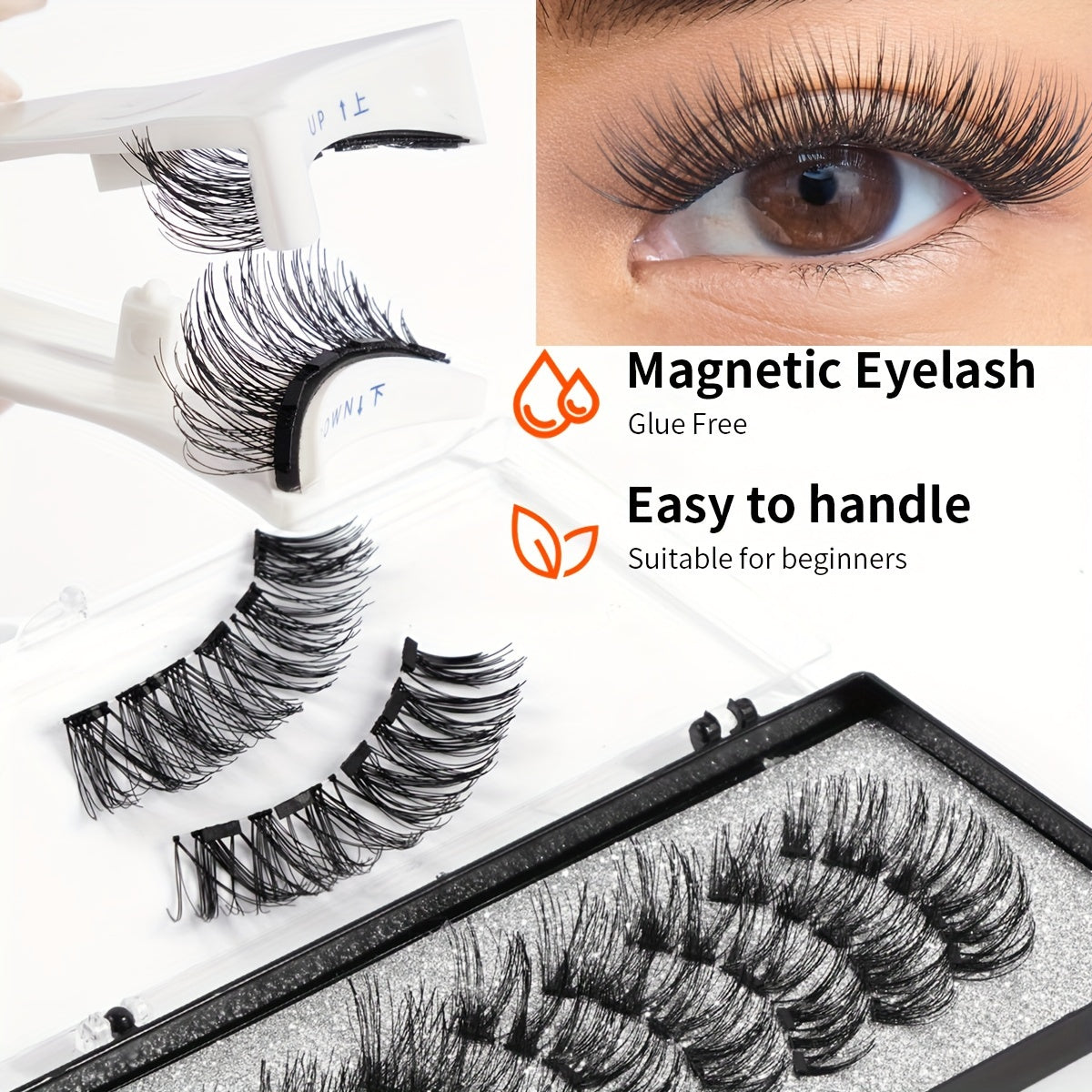 False Eyelashes
Magefy 2pcs Magnetic Eyelashes With Applicator - Easy To Wear & Remove, Natural Full Look, Perfect For Daily Use & Parties