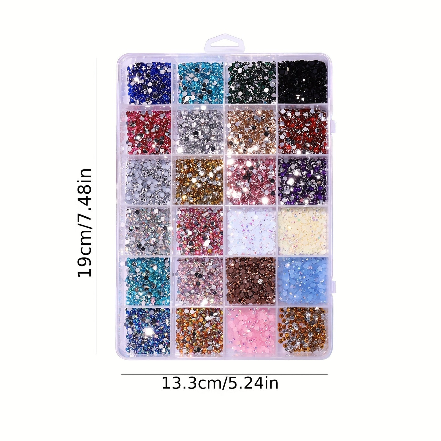 Nails
24 Grids Nail Art Flatback Resin Rhinestones, Fluorescent AB Crystal Gems, DIY Jewelry Accessories For Manicure Decoration For Music Festival