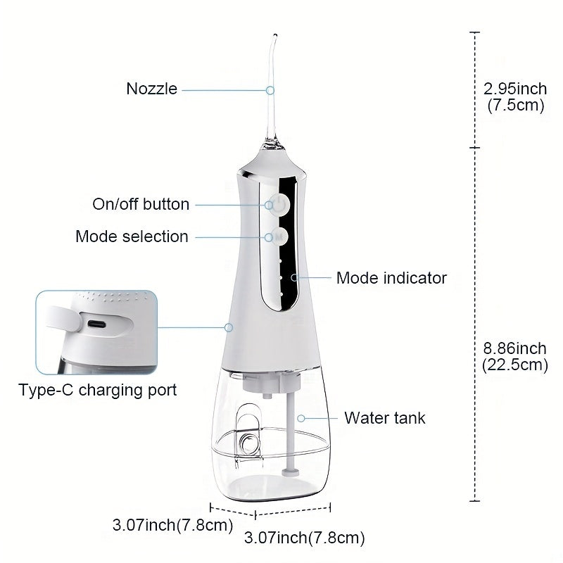 Oral Care
1 Set Electric Water Flossers For Teeth, Whitening Dental Oral Irrigator With 5 Jet Tips, 3 Cleaning Modes, 300ml Detachable Reservoir, Rechargeable Cordless Waterproof Whitening Teeth Brush Kit At Home And Travel