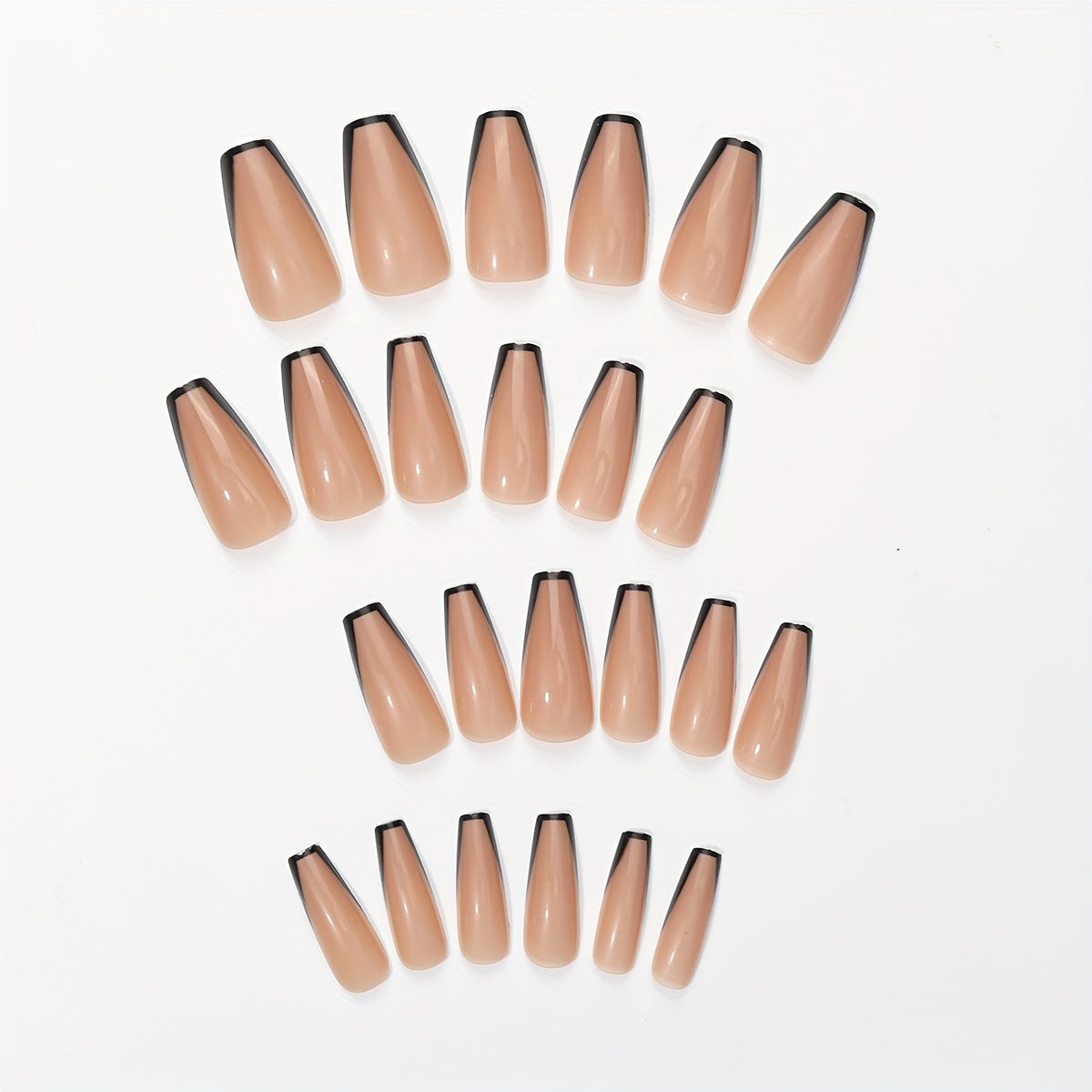 Nails
24pcs French Tips Press On Nails Medium Nude Coffin Fake Nails Glossy Stick On Nails Full Cover Glue On Nails False Nails With Designs Acrylic Nails For Women