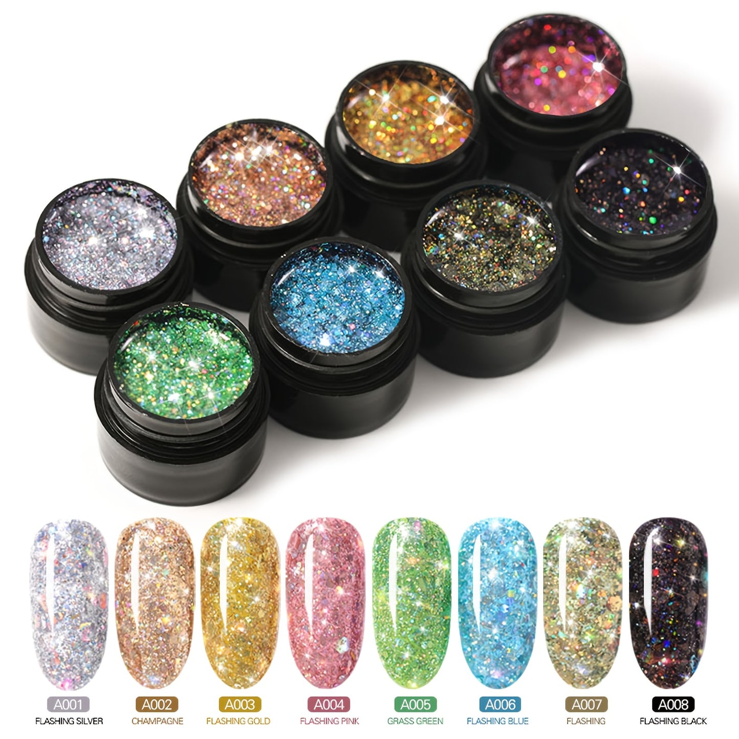 Nails
5ml Chrome Platinum Glitter Gel Nail Polish, Sparkly Shiny UV LED Soak Off Nail Polish, Popular Bright Nail Art Sparkle Glitters Colors gel nail polish For Girls Women