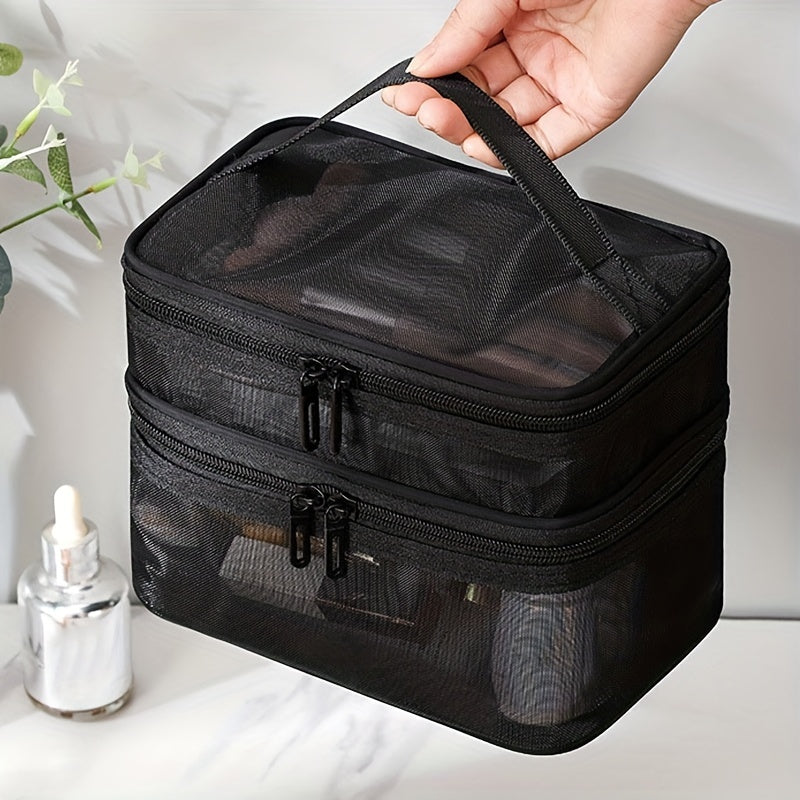 Makeup bags & Storage
Double Layer Cosmetic Bag Toiletry Bag Travel Mesh Cosmetic Storage Bag Large Capacity Beauty Case Makeup Organizer With Handle