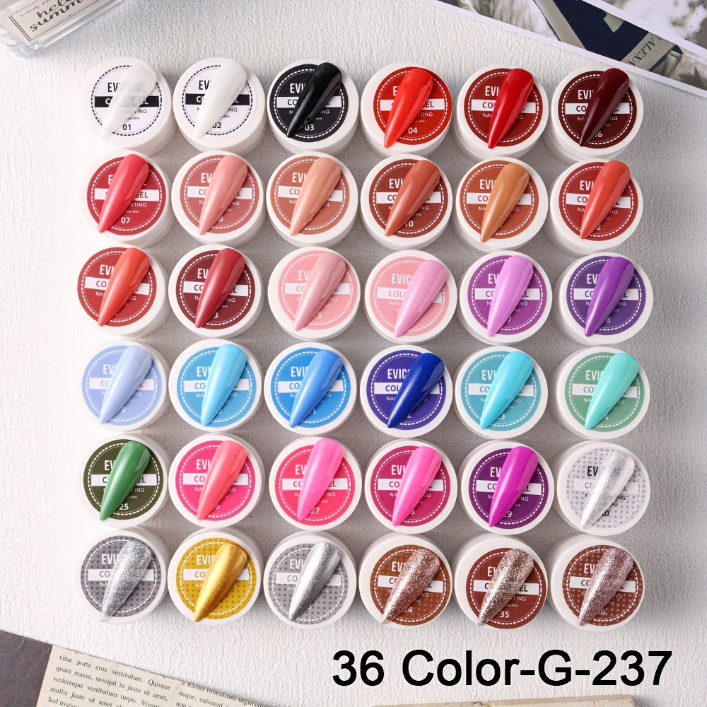 Nails
36 Bottles/Set 8ml Colorful Nail Painting Gel Glitter Polish Line Drawing Gel, Nail Art Varnish Semi Permanent Soak Off LED/UV For Nail Art Lacquer Gel