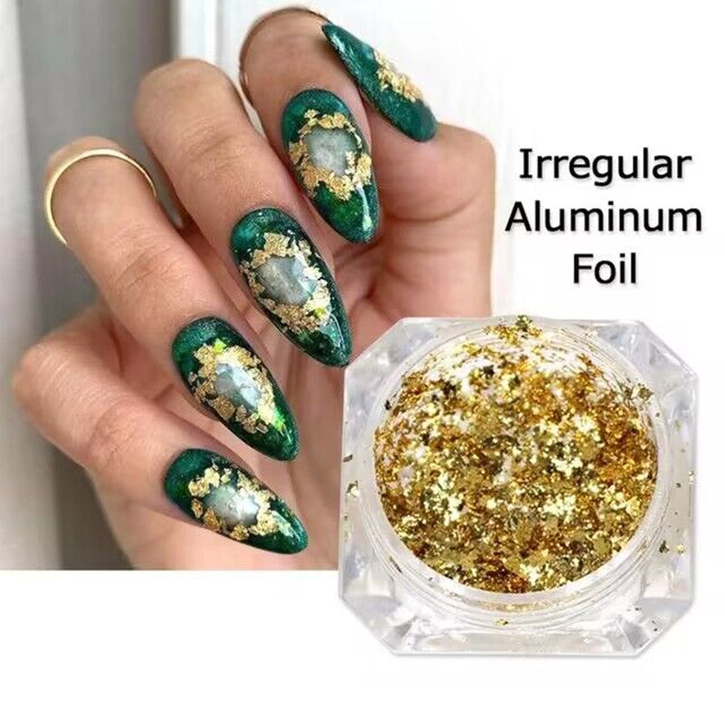 Nails
Golden & Silver Foil Nail Decoration