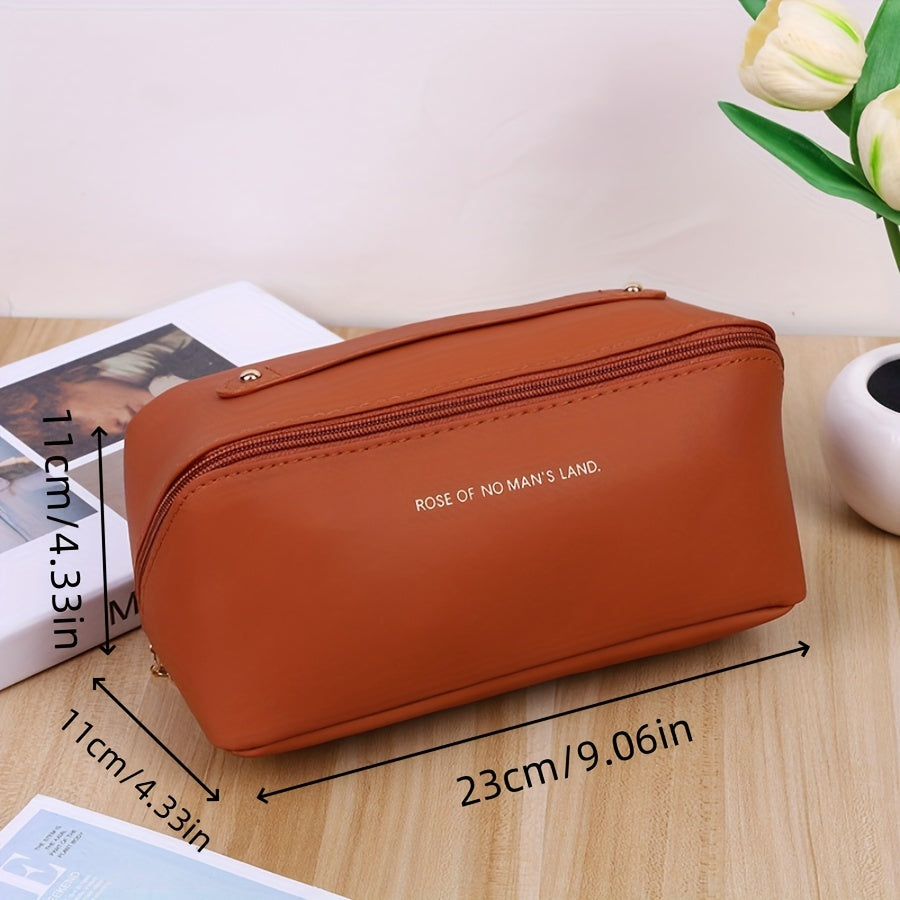 Makeup bags & Storage
Waterproof Pu Leather Toiletry Bag - Unisex, Scent-Free, Multi-Functional Makeup Organizer With Flat Open Design Waterproof Makeup Bag Waterproof Toiletry Bag