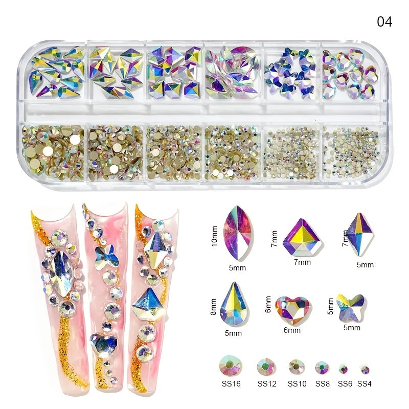 Nails
Flatback Glass Nail Art Rhinestone, Multi-shape Crystal Nail Art Gemstones For DIY Making Accessories Shoes, Clothes, Makeup, Bags, Nail Art Decoration