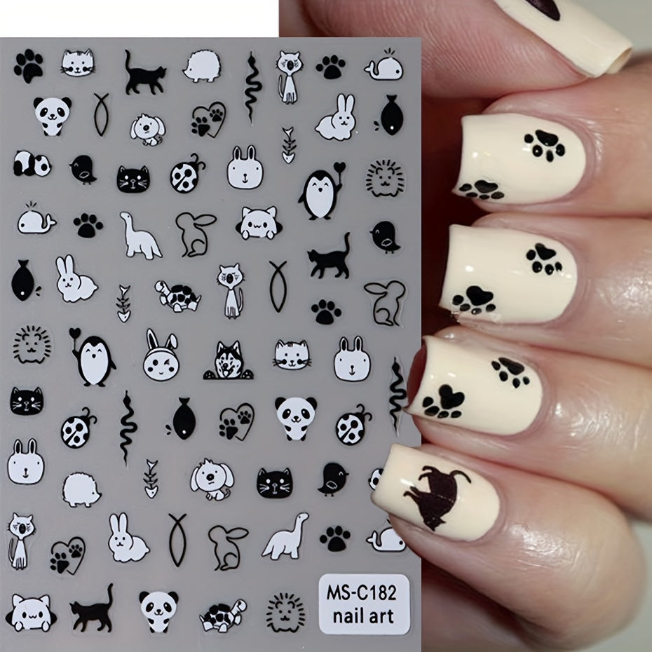 Nails
2pcs Cute 3D Black Cat Nail Art Stickers - Kawaii Cartoon Animal Decals For Diy Manicure, Hypoallergenic & Sparkle Finish Hello Kitty Nail Stickers Cat Nail Stickers