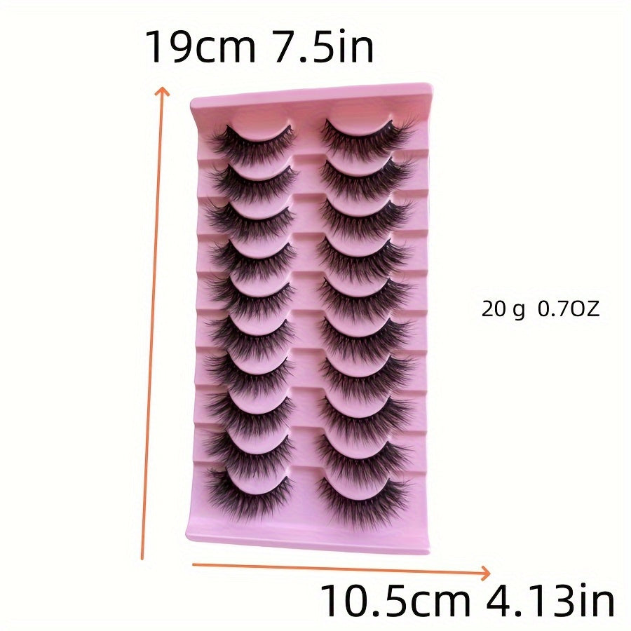 False Eyelashes
False Eyelashes, 10 Pairs Fluffy Volume Faux Mink Lashes, Thick Naturally Full Lashes, Cat Eye Dramatic Style Fake Eyelashes