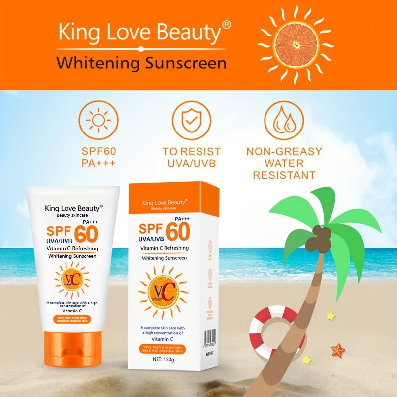 Personal Care
150g SPF 60 PA+++ Vitamin C Brightening Sunscreen, Broad Spectrum UVA/UVB Protection, Moisturizing & Sweat-Resistant, Suitable For Dry/Oily Skin Types, Non-Greasy Water-Resistant Formula