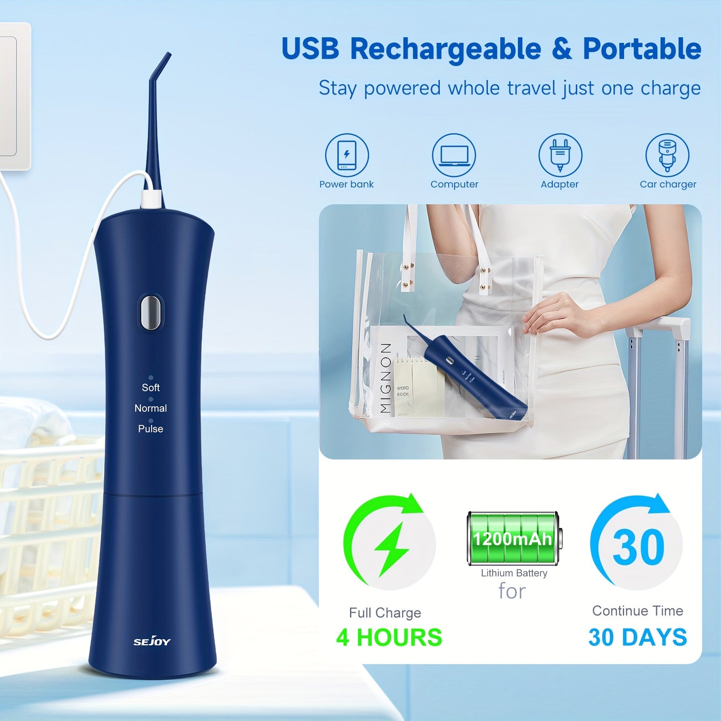 Oral Care
Electric Water Flossers For Teeth, Whitening Dental Oral Irrigator With Jet Tips Nozzles, Waterproof Whitening Teeth Brush Kit At Home And Travel