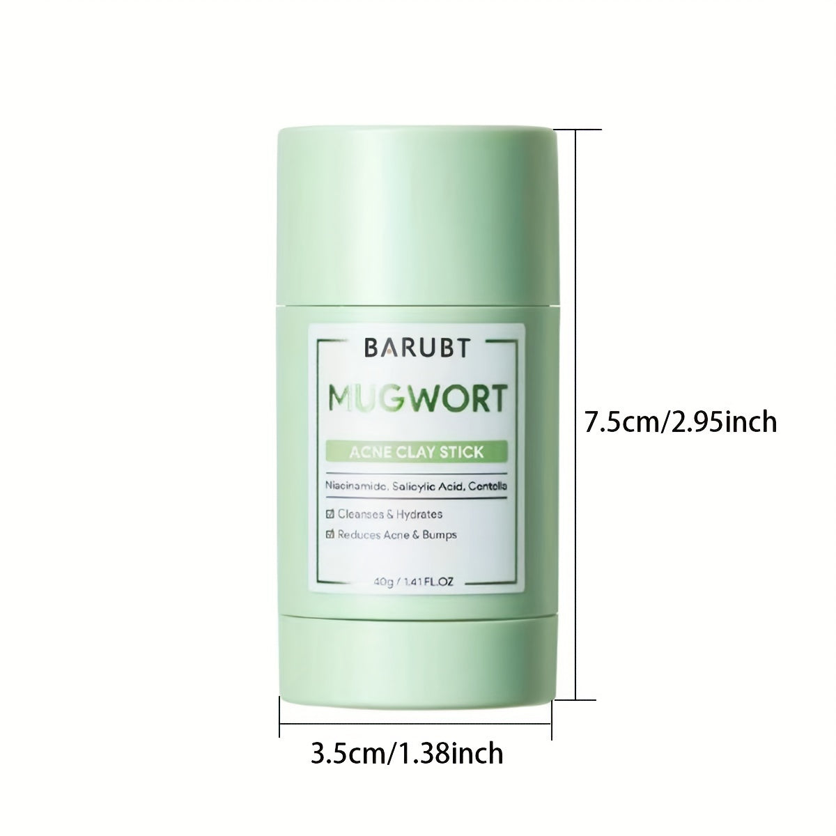 Facial care
BARUBT Mugwort Acne Clay Stick - Unisex Adult Deep Cleansing Mask with Tea Tree Scent, Alcohol-Free for All Skin Types, and Relieves Breakouts with Oxalic Acid - 40g