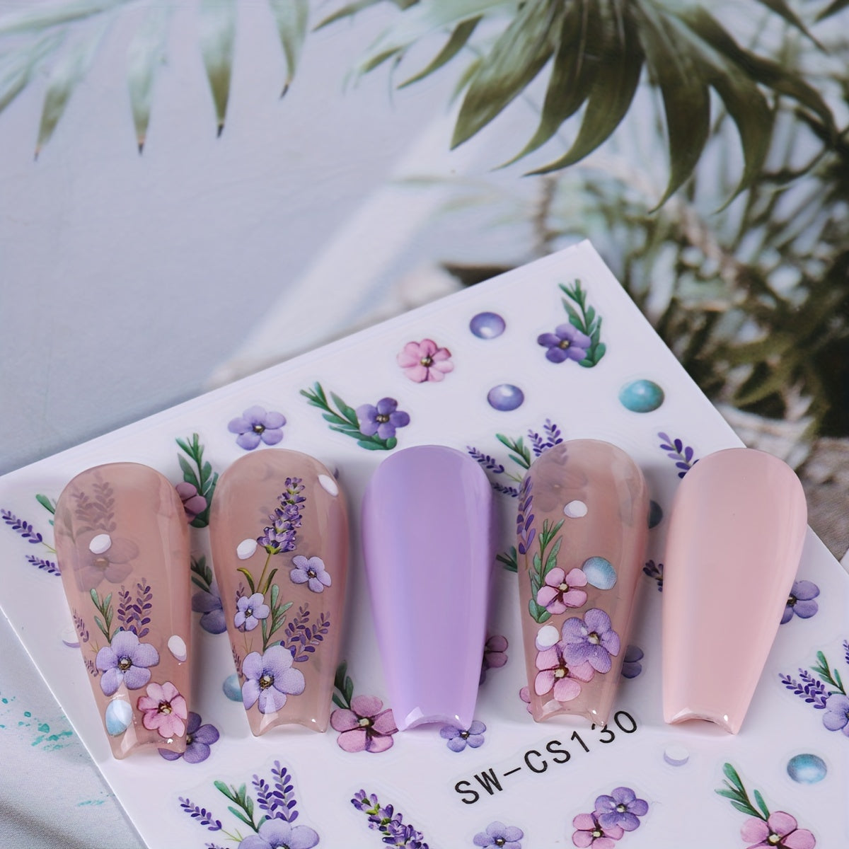 Nails
2pcs 3D Flowers Nail Art Stickers Butterfly Lavender Flowers Design Nail Decal Design Charms Blossom Spring Sticker DIY Manicure Decoration