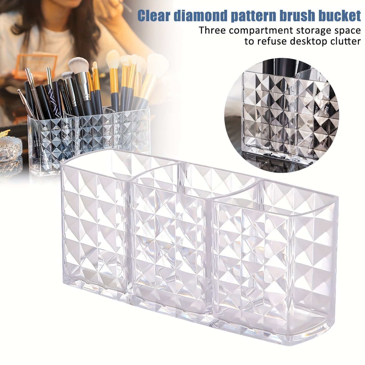 Makeup bags & Storage
Transparent Acrylic Cosmetic Organizer for Eyebrow Pencils and Brushes - Makeup Storage Box with Containers