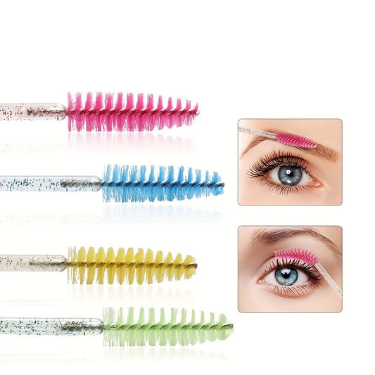 False Eyelashes
10pcs/pack Multicolor Eyelash Brush & Eyebrow Brush Set With Spoolies, Spiral Brushes, Crystal Handles For Eyelash Extension, Makeup