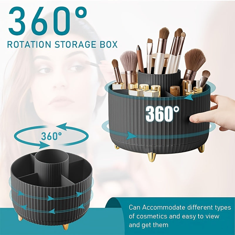 Makeup bags & Storage
360° Rotating Luxury Desk Organizer - Large Capacity, Dust-Proof Makeup Brush & Stationery Holder With Sleek Design, No Assembly Required