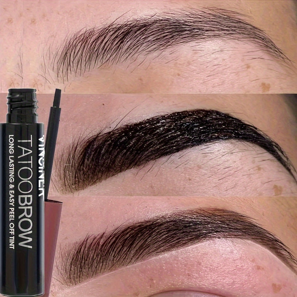 Makeup Waterproof Dye Eyebrow Gel Semi-Permanent Long Lasting Black Brown Eyebrow Tattoo Tint Sweatproof Film Forming Tearing Off Eyebrow Cream