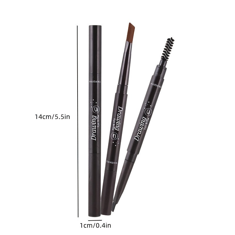 Makeup Waterproof 5 Colors Natural Makeup Double Heads Automatic Eyebrow Pencil Waterproof Long-lasting Easy Ware Eyebrow Pen With Eyebrow Brush