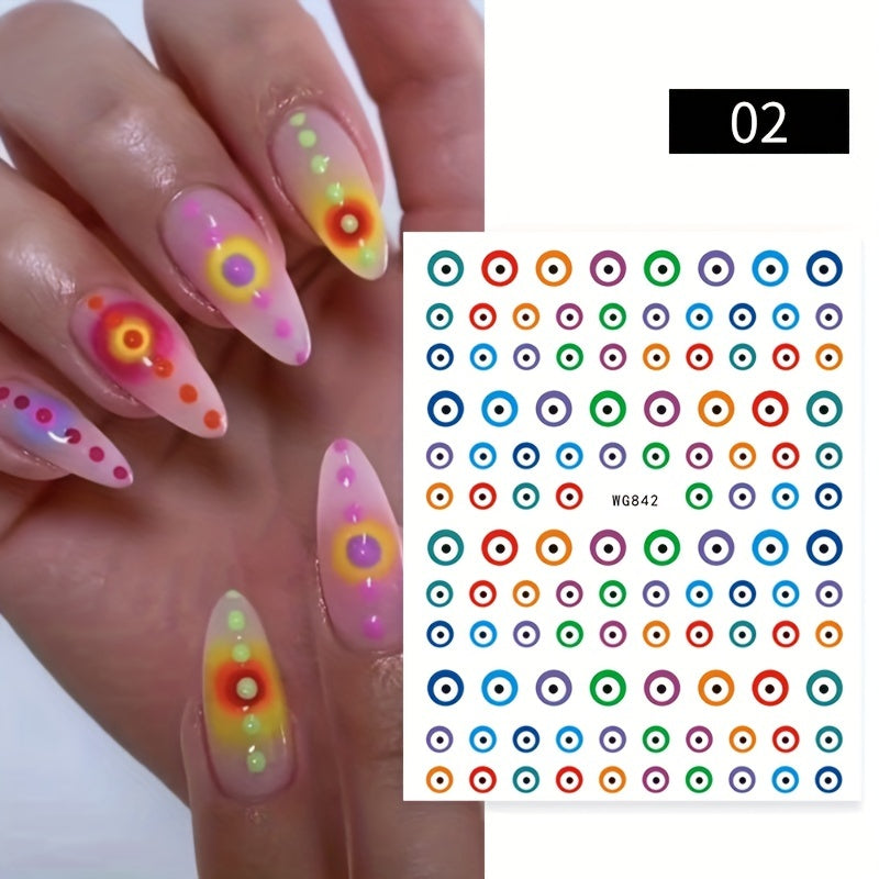 Nails
3D Evil Eye Nail Art Stickers - Self-Adhesive Witch Nail Decals for Manicure Designs - Perfect Gift for Women and Girls