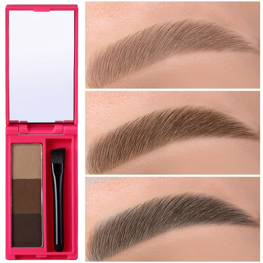 Makeup 3 In 1 Eyebrow Powder Palette With Brush Dark Brown Light Brown Black Brown Dye Eyebrow Cream Enhancing Facial Makeup