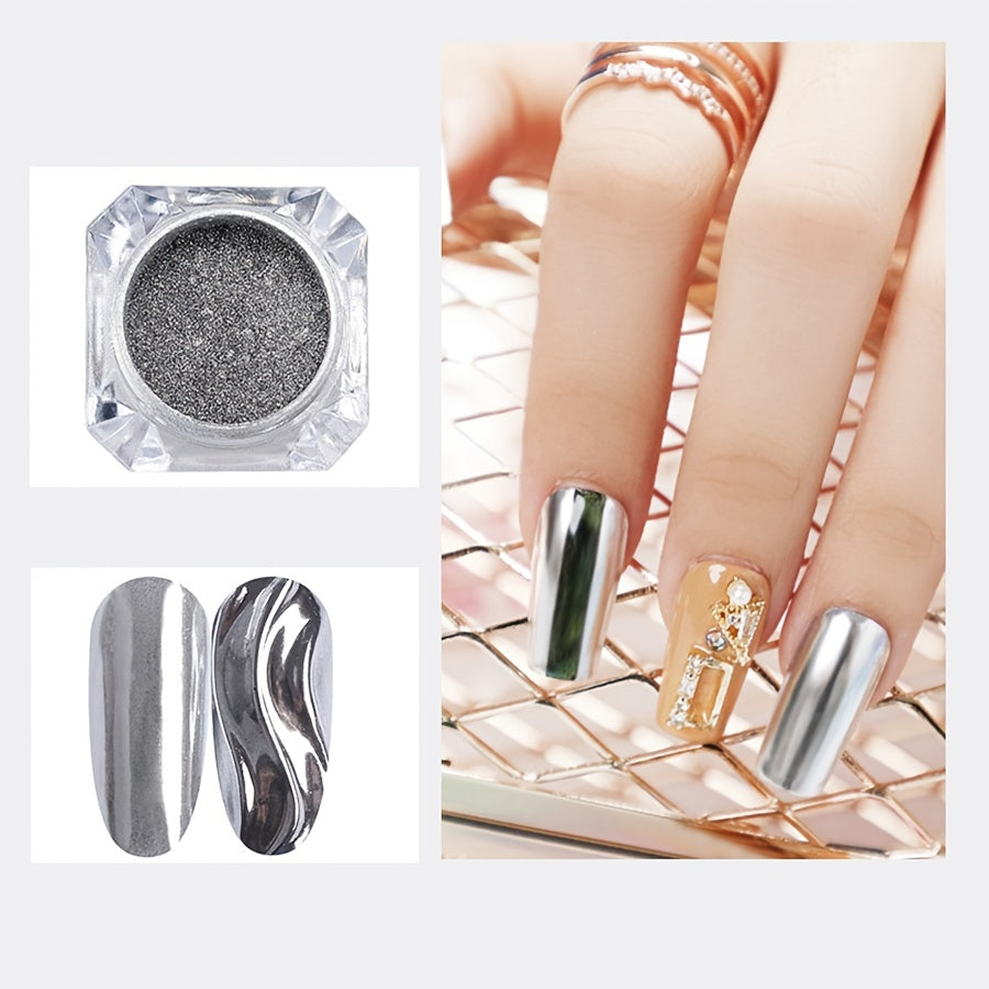 Nails
Magic Mirror Chrome Nail Powder Holographic Laser Silvery Golden Nail Powder Pigment, Shinny Glitter Nail Art Dust Nail Powder For Manicure Decorations