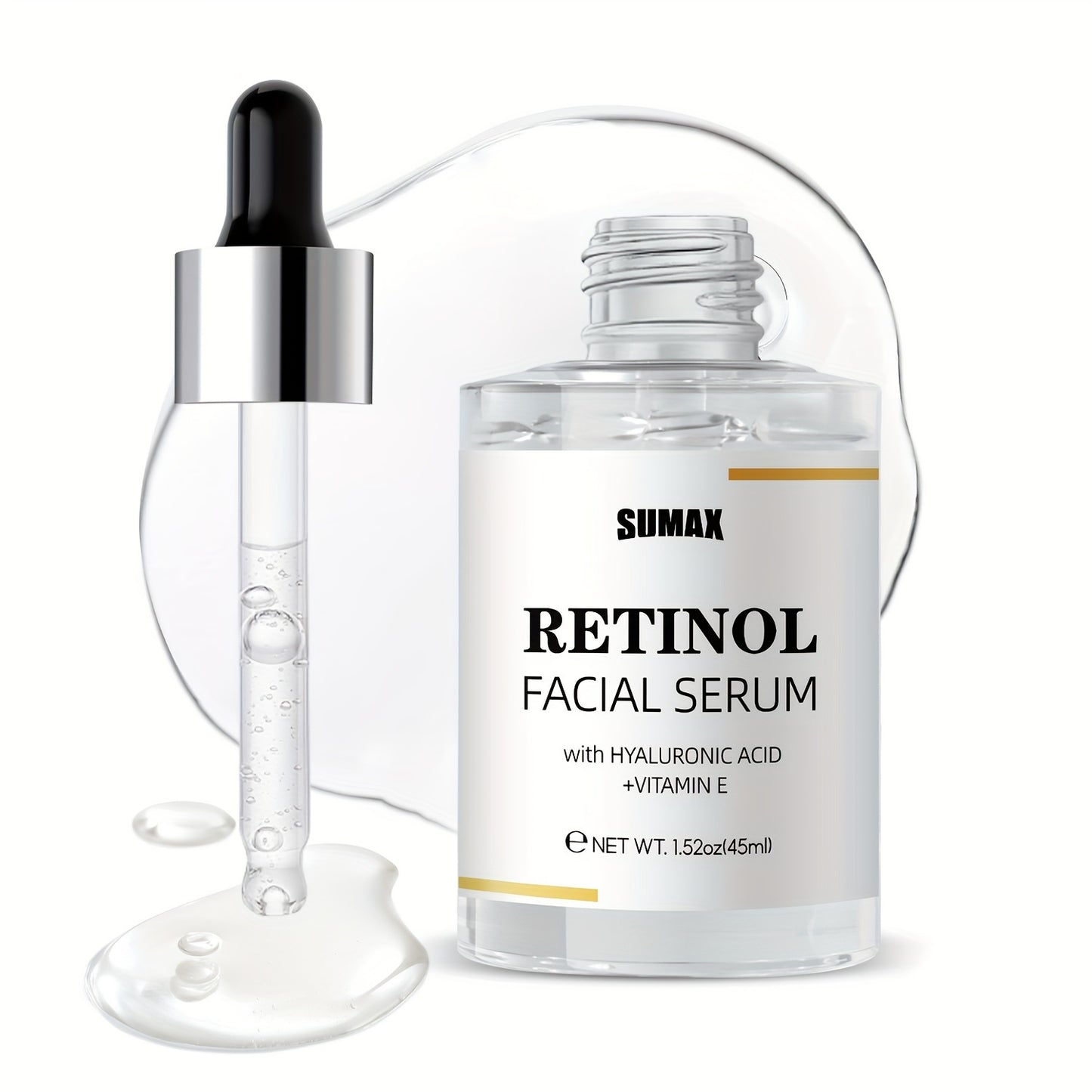 Facial care
1.52oz/45ml Retinol Facial Serum With Hyaluronic Acid & VE, Firming And Hydrating Formula For Smoothing Wrinkles & Fine Lines, Smoother Skin Texture - Unisex Moisturizer With Plant Squalane