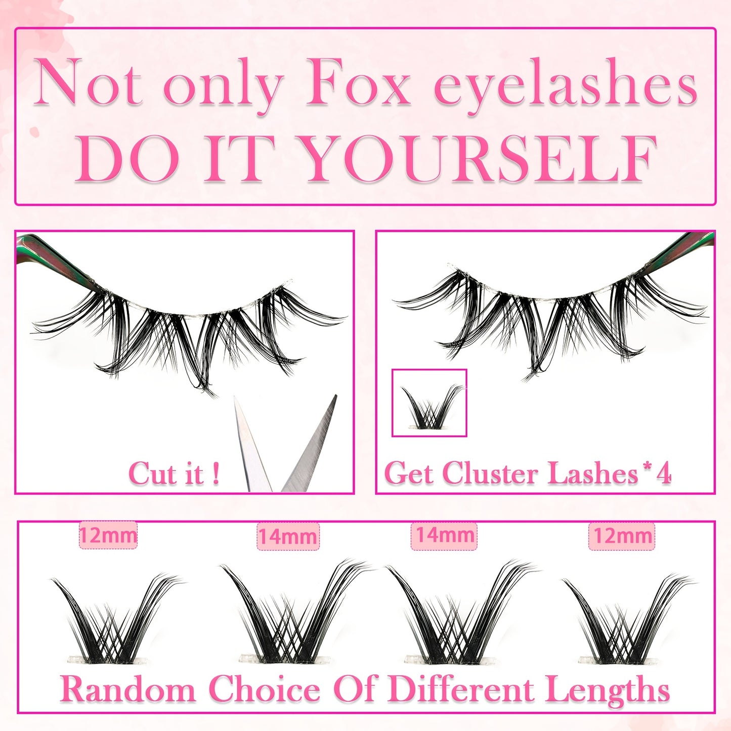 False Eyelashes
7 Pairs Fluffy Natural Faux Mink Eyelashes Set, Transparent Stem, 3D Volume, Crossed Clusters, Lightweight, Reusable False Lashes Pack