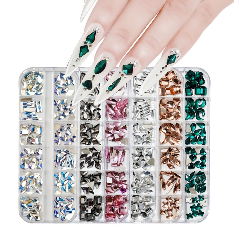 Nails
Flatback Glass Nail Art Rhinestone, Multi-shape Crystal Nail Art Gemstones For DIY Making Accessories Shoes, Clothes, Makeup, Bags, Nail Art Decoration