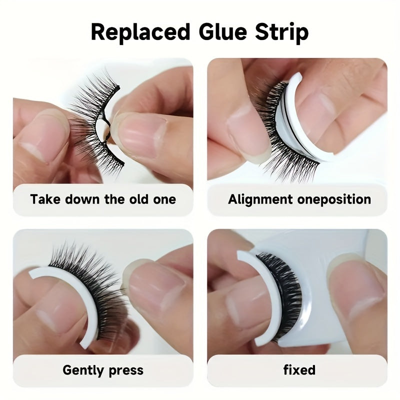 False Eyelashes
False Eyelashes Self Adhesive Reusable Fake Lashes Glue Free Natural 3D Faux Mink Lashes For Women Fast Wearing Full Strip Eyelash Extension For Daily Wear 1 Pair