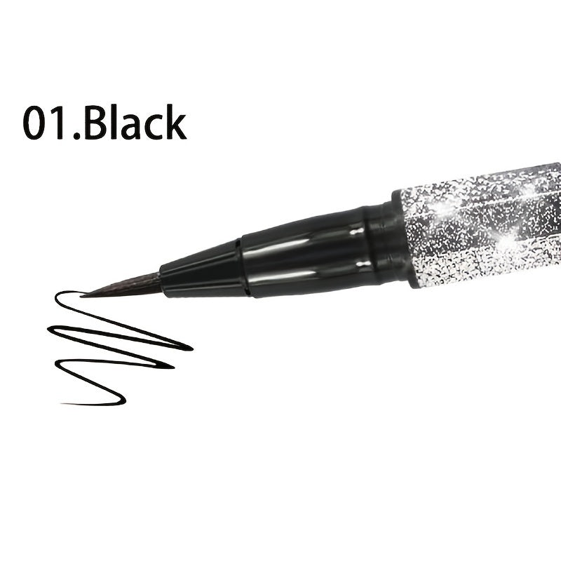 Makeup 1pc Long-Lasting Waterproof Black Starry Sky Eyeliner Pen with Sponge Tip - Smooth and Quick-Drying for Beautiful Eye Makeup