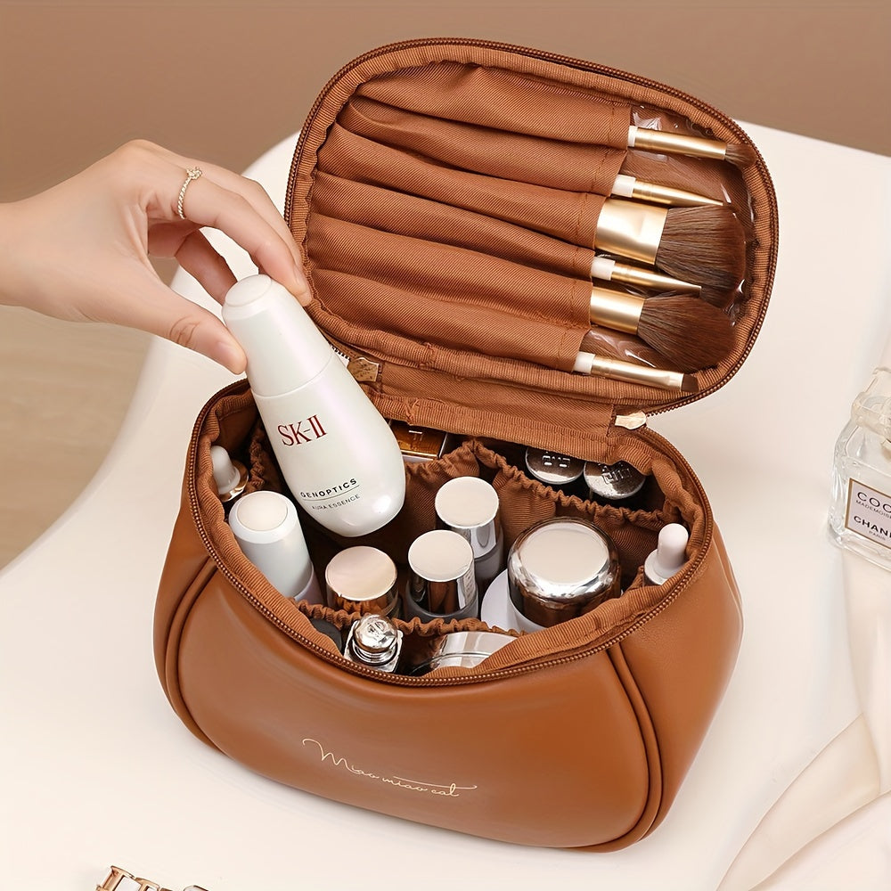 Makeup bags & Storage
Chic Waterproof Pu Makeup Bag For Women - Spacious & Portable Cosmetic Organizer With Multi-Layer Storage, Ideal For Travel & Toiletries Cosmetic Bags For Women Small Makeup Bag