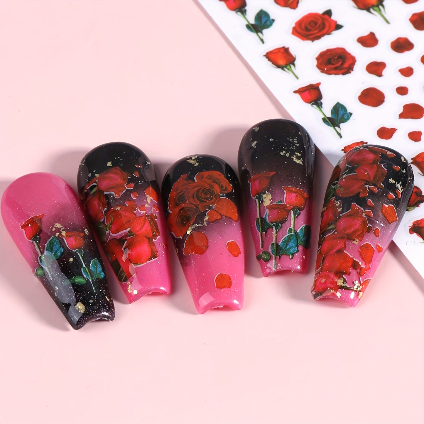 Nails
2pcs Valentine's Day Nail Stickers With Butterfly Rose Flower Snake Red Lips Design DIY Nail Art Decorations Tips For Girls Nail Art Decals