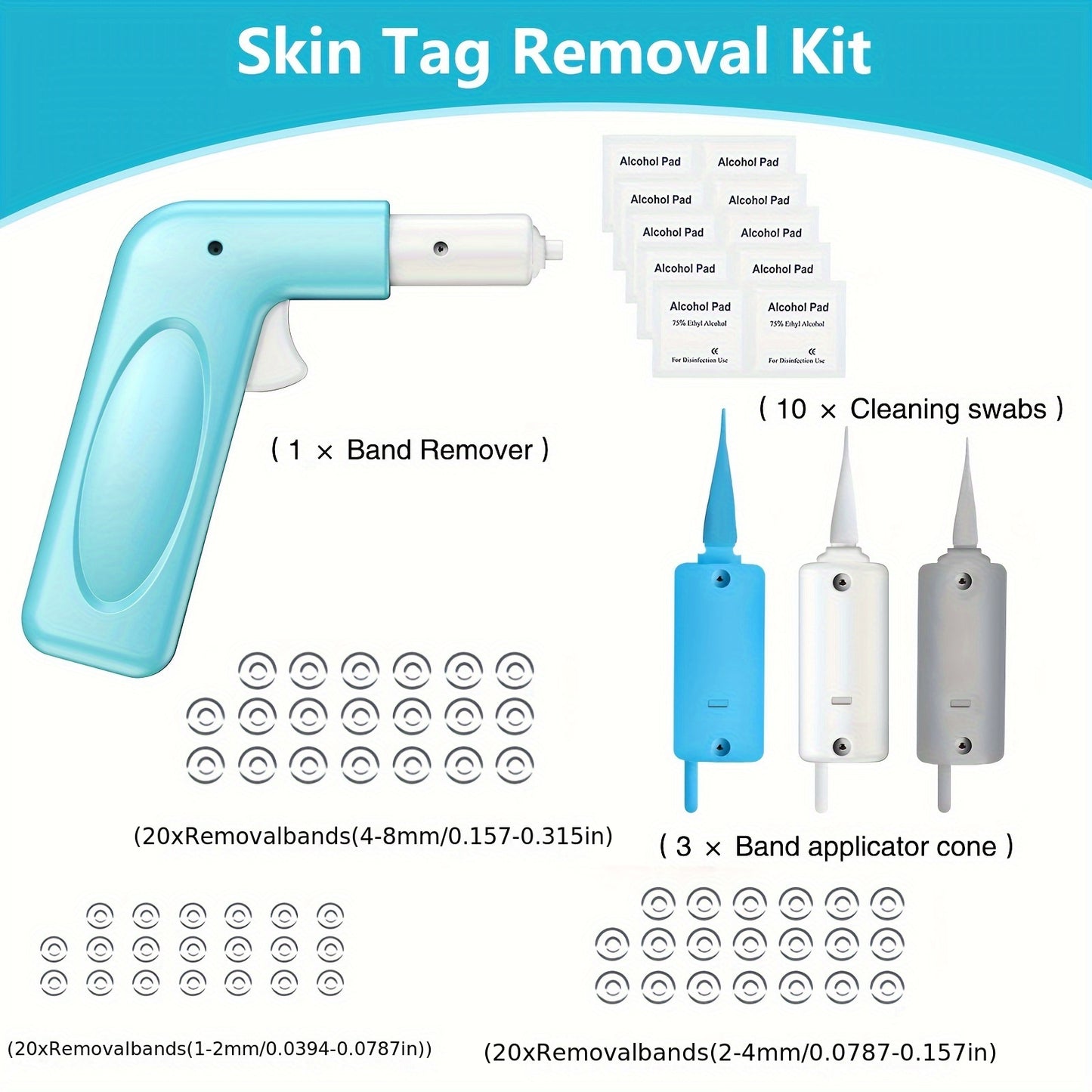 Beauty Tools
Auto Skin Tag Removal Tool Kit, 3 in 1 Skin Tag Remover Device, 1mm to 8mm Auto Wart Remover, Safe & Painless & Easy Remover Clear Skin Tag & Mole at Home