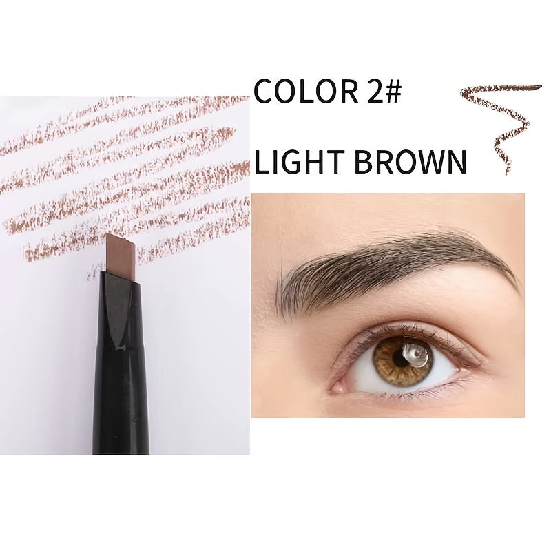 Makeup Waterproof 5 Colors Natural Makeup Double Heads Automatic Eyebrow Pencil Waterproof Long-lasting Easy Ware Eyebrow Pen With Eyebrow Brush