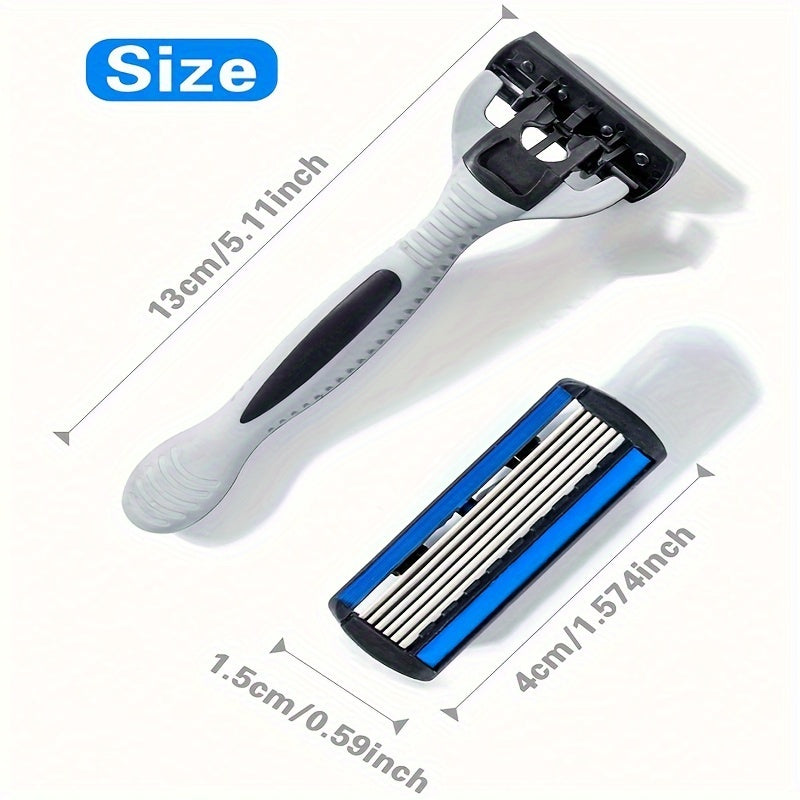 Shave & Hair Removal
Men's Manual Shaver Set, 2 Handle + 24 Blades, Safety Razor 6-Layers Stainless Steel Hair Removal Shaving Blades Replaceable Shaver Heads, Shaving Tools