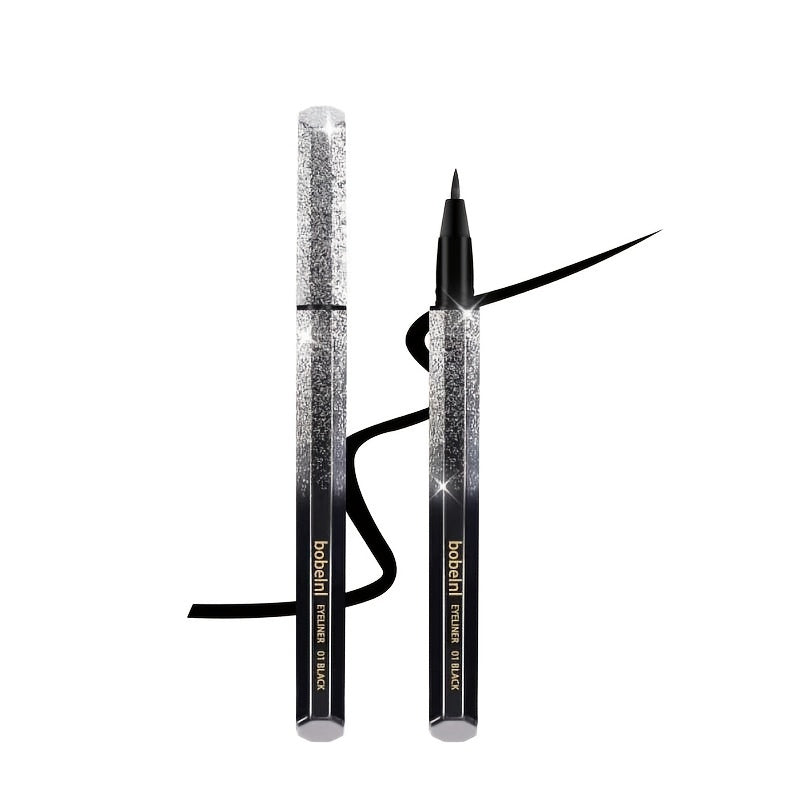 Makeup 1pc Long-Lasting Waterproof Black Starry Sky Eyeliner Pen with Sponge Tip - Smooth and Quick-Drying for Beautiful Eye Makeup