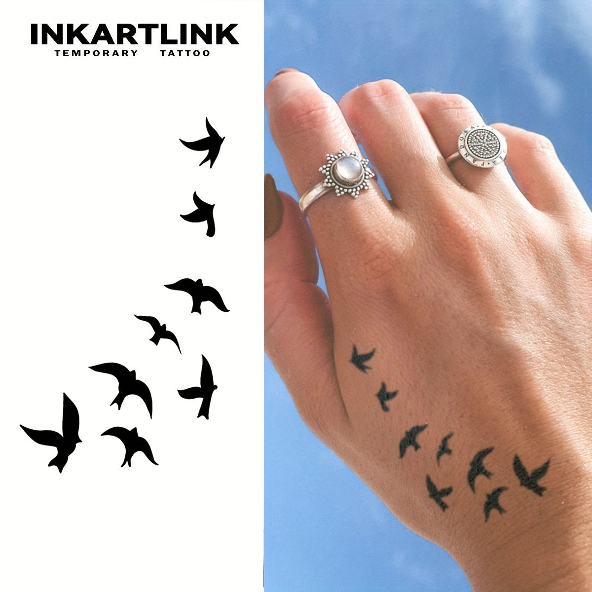 Temporary Tattoos
INKARTLINK Revolutionary Technology Tattoos, Semi-Permanent Tattoos, Birds, Swallows, Temporary Tattoos, Fake Tattoos, Waterproof, Authentic Tattoo Look, Plant Based, Tattoos