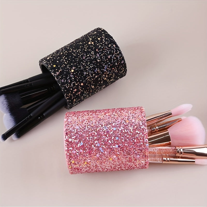 Makeup bags & Storage
Glitter Makeup Brush Holder Sequin Decor Pencil Cup Shiny For Women, Makeup Brush Holder Organizer Cup Gift For Desk Office Classroom Home Sequin Brush Bucket