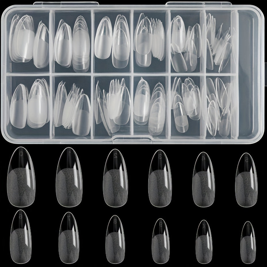 Nails
120 pcs Full Cover Oval Nail Tips - 12 Sizes - Matte Finish - Perfect for Manicures Salon Use