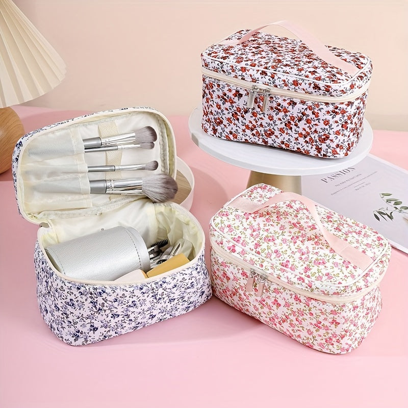 Makeup bags & Storage
1pc Large-Capacity Makeup Bag Floral Print Cosmetic Bag For   Portable Women's Cosmetic Bag Travel Bag Bathroom Wash Bag, For Easy Storage And Organization