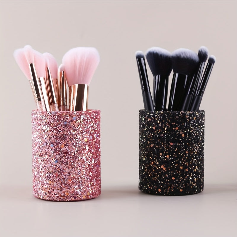 Makeup bags & Storage
Glitter Makeup Brush Holder Sequin Decor Pencil Cup Shiny For Women, Makeup Brush Holder Organizer Cup Gift For Desk Office Classroom Home Sequin Brush Bucket