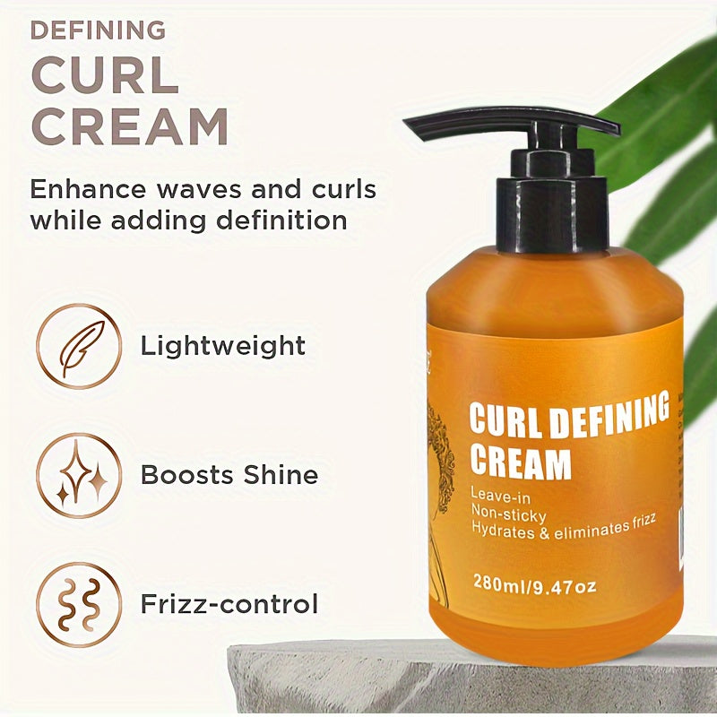 Hair Care
280ml Curl Defining Cream With Argan Oil For Wavy And Curly Hair, Hair Moisturizer And Deep Conditioning For Shine And Bounce