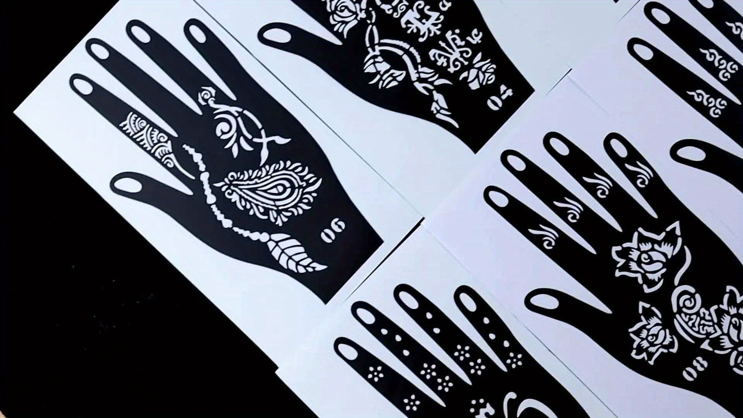 Temporary Tattoos
Reusable Tattoo Hand Stencils, Black Tattoo Templates, Waterproof Reusable Tattoo For Women Teens, DIY Temporary Tattoo Set Of Glitter, Hands Arms Body Art Stencils For Music Festival