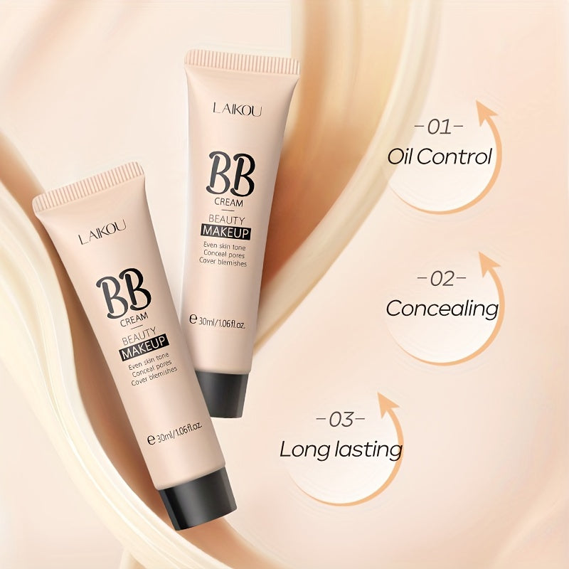 Makeup [Buy 1 Get 1 Free] LAIKOU Long Wearing BB Cream Waterproof Hide Pores Concealer Make Up, Brighten Skin Tone Cosmetics, Cover Blemishes Make Up Foundation