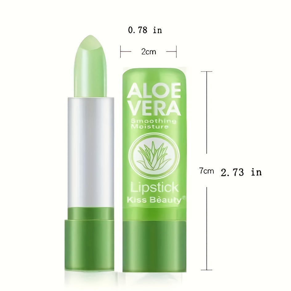 Makeup Aloe Vera Lipstick Nutritious Lip Balm Lip Smoothing Moisture Temperature Color Change Lip Gloss Lipstick Long Lasting Magic Lip Makeup Valentine's Day Gifts