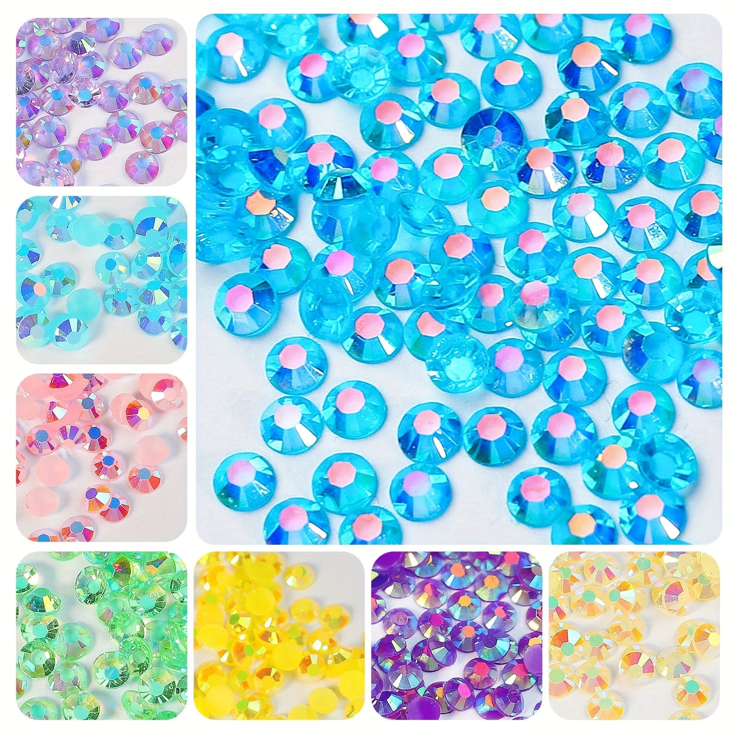 Nails
24 Grids Nail Art Flatback Resin Rhinestones, Fluorescent AB Crystal Gems, DIY Jewelry Accessories For Manicure Decoration For Music Festival